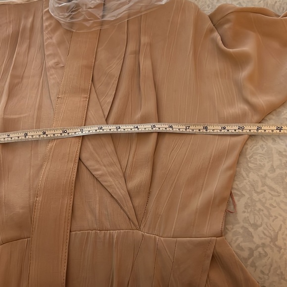 40’s STYLE DRESS Vintage Y2K Very Chic & Classy Tan - Picture 6 of 17